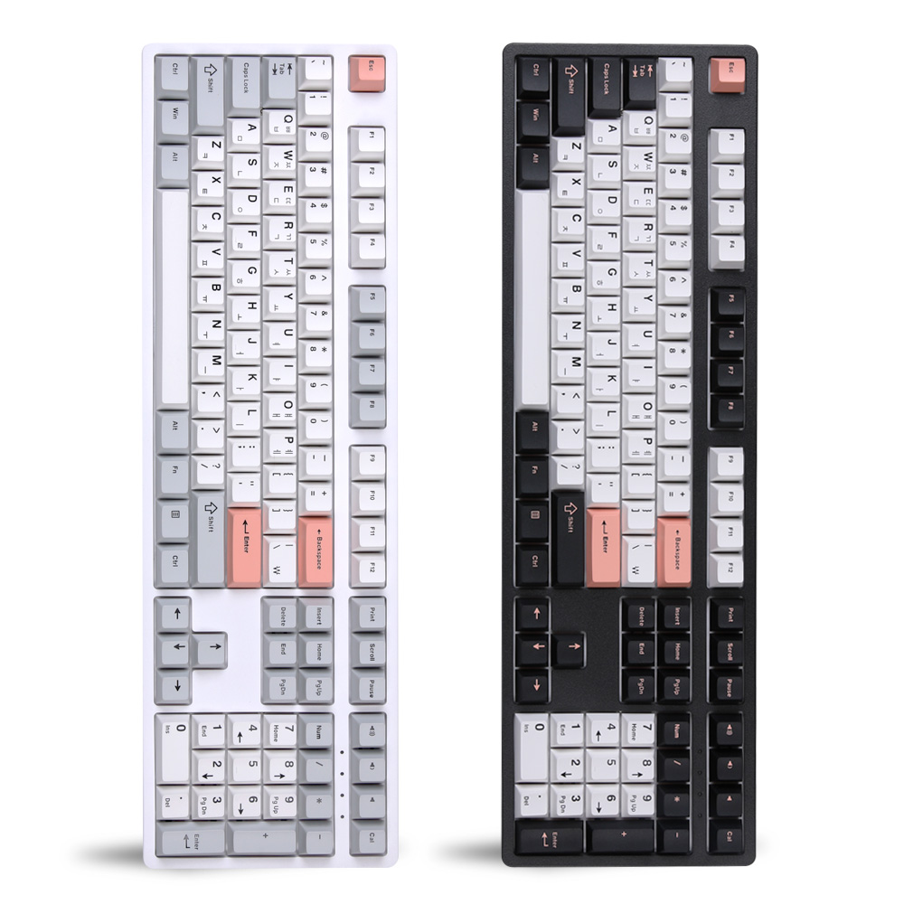 가츠 닌자108 화심축 딸기 한글 PBT 핫스왑 풀윤활 커스텀 기계식 조약돌 키보드