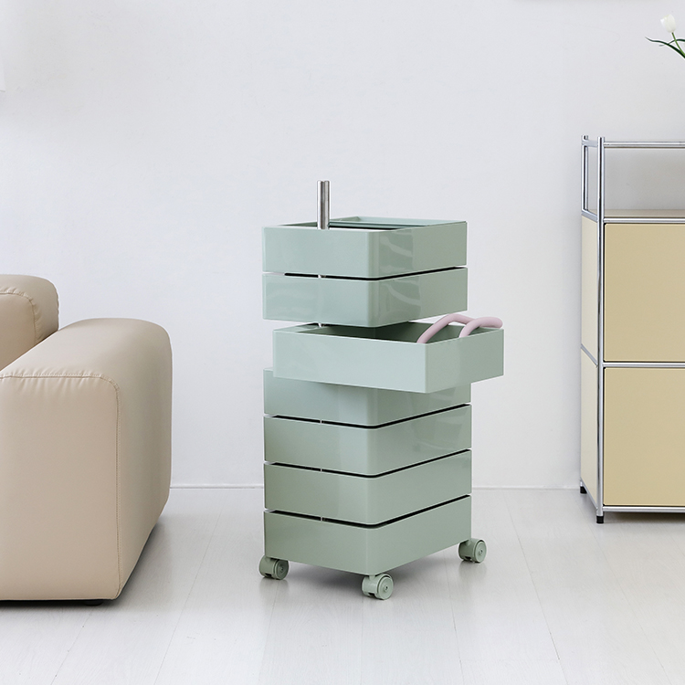 빙그리 회전서랍 트롤리 7단 그린 8208.2398