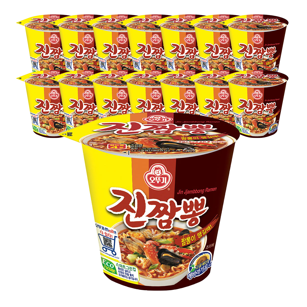 오뚜기 진짬뽕 컵라면 소컵 75g, 15개