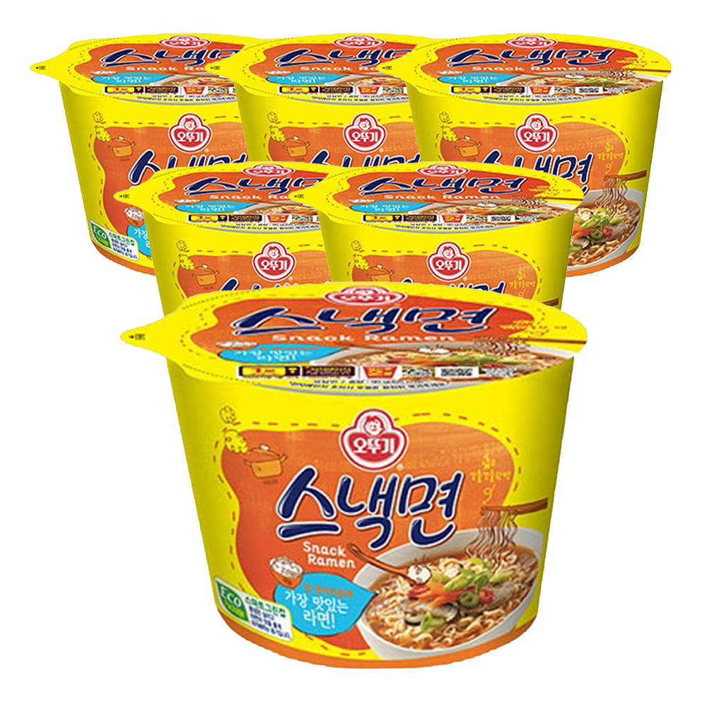 오뚜기 스낵면 큰컵라면 90g, 6개