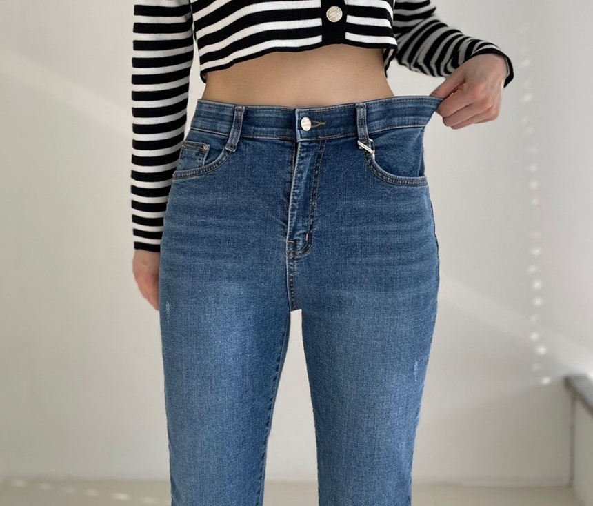히든밴딩 데님 스판 슬림 일자 여성 청바지 S-XL 상세 이미지 15