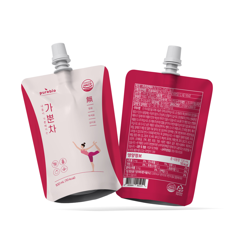 퓨어바이오 가뿐차 간편하게 붓기 좋은 차 카페인없는 히비스커스 노각나무 임산부 음료 100ml x 30팩 한달분 - 상세 이미지 5