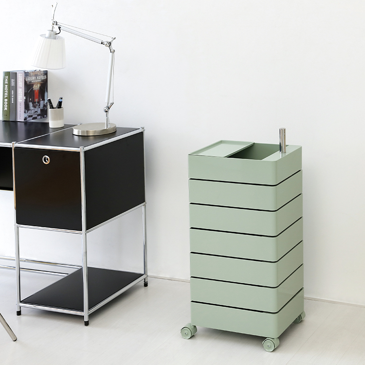 빙그리 회전서랍 트롤리 7단 그린 8208.2398