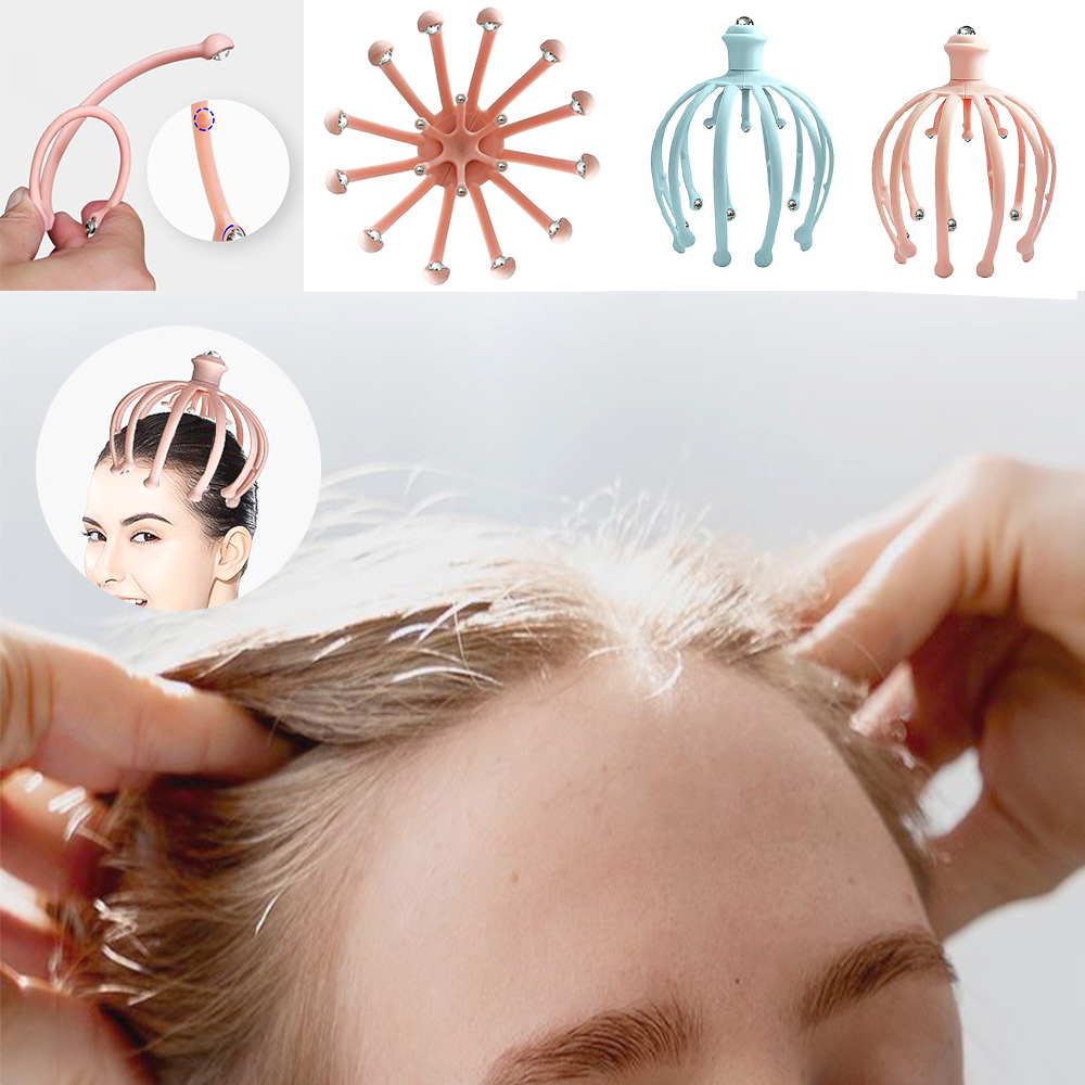 다용도 두피 마사지기 2개입 부드러운 헤어 케어 색상랜덤
