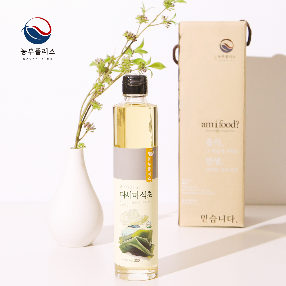 농부플러스 자연발효 다시마식초 300ml 1병 선물세트 - 메인 이미지
