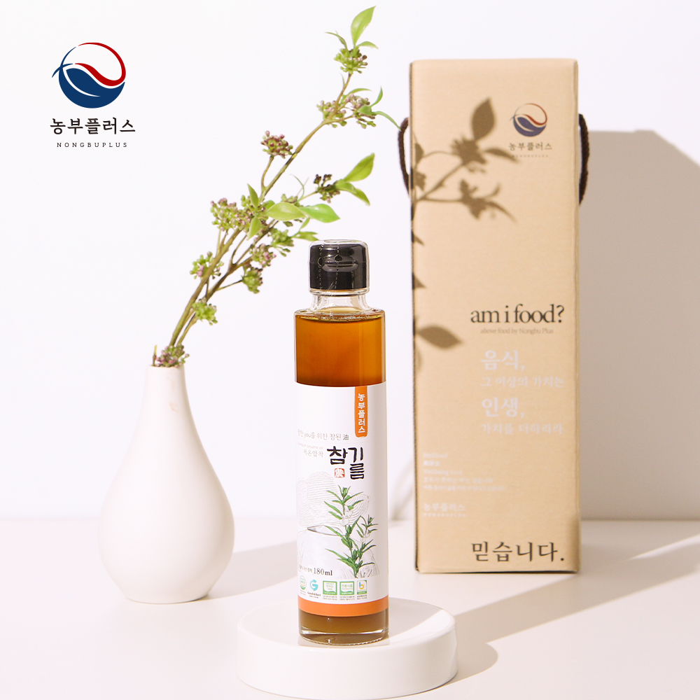 국산 저온압착 참기름 180ml 1병 선물세트 농부플러스
