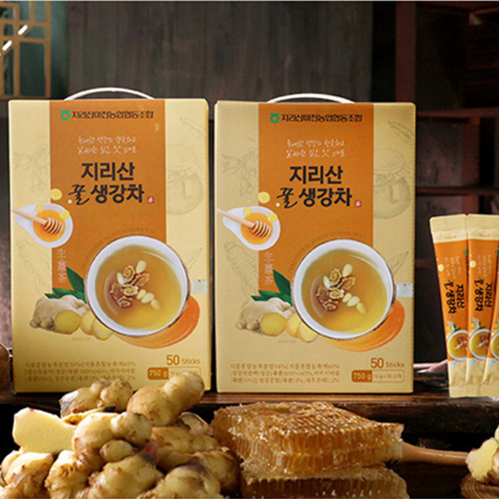 지리산마천농협 지리산 꿀 생강차 스틱 50포 2박스 국내산 전통차 아카시아꿀 도라지 선물 이미지 6