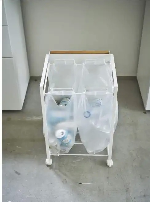 분리수거트롤리 쓰레기 분리수거함 카트 이동식 수거함 거치대 재활용 - 상세 이미지 3