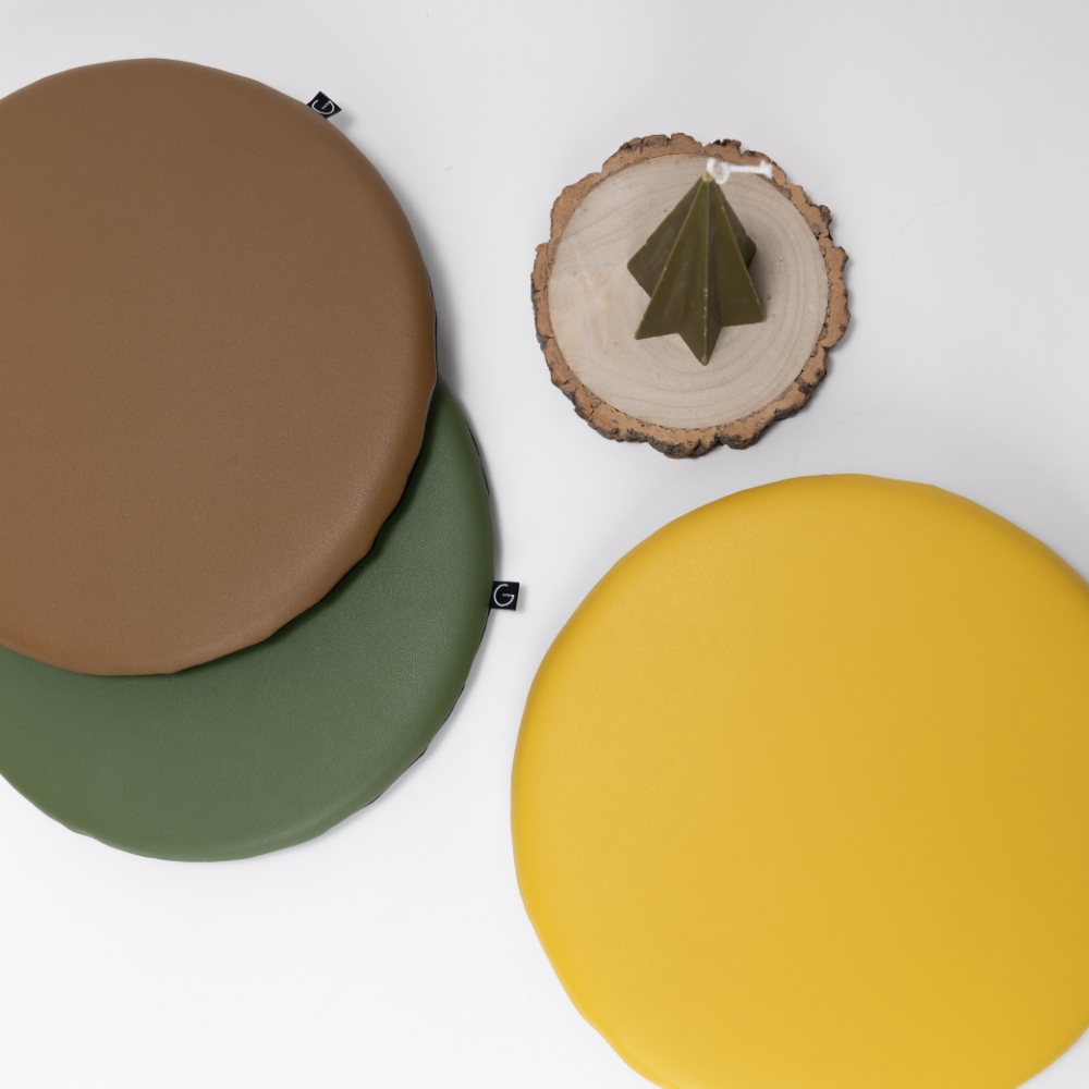 오브젝트지 가죽방석 벤치 식탁 의자 원형 방석 쿠션