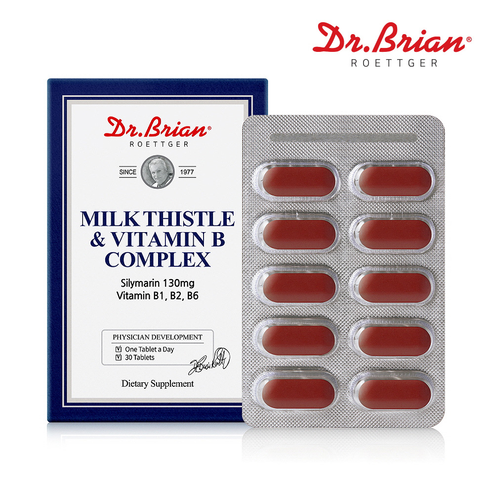 [닥터브라이언] 밀크씨슬 앤 비타민B 콤플렉스 1200mg x 30정/ 실리마린 130mg - 상품 이미지
