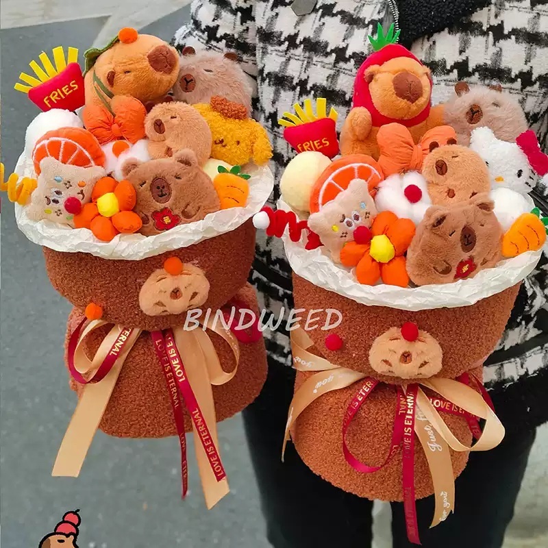 카피바라 인형꽃다발 캐릭터 졸업 선물 기념일 발표회 꽃다발 졸업식 입학식 학예회 - 상세 이미지 3