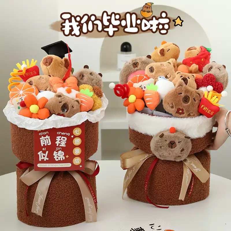 카피바라 인형꽃다발 생일 발표회 꽃다발 캐릭터 이벤트 부케 기념일 졸업식 입학식 - 상세 이미지 5