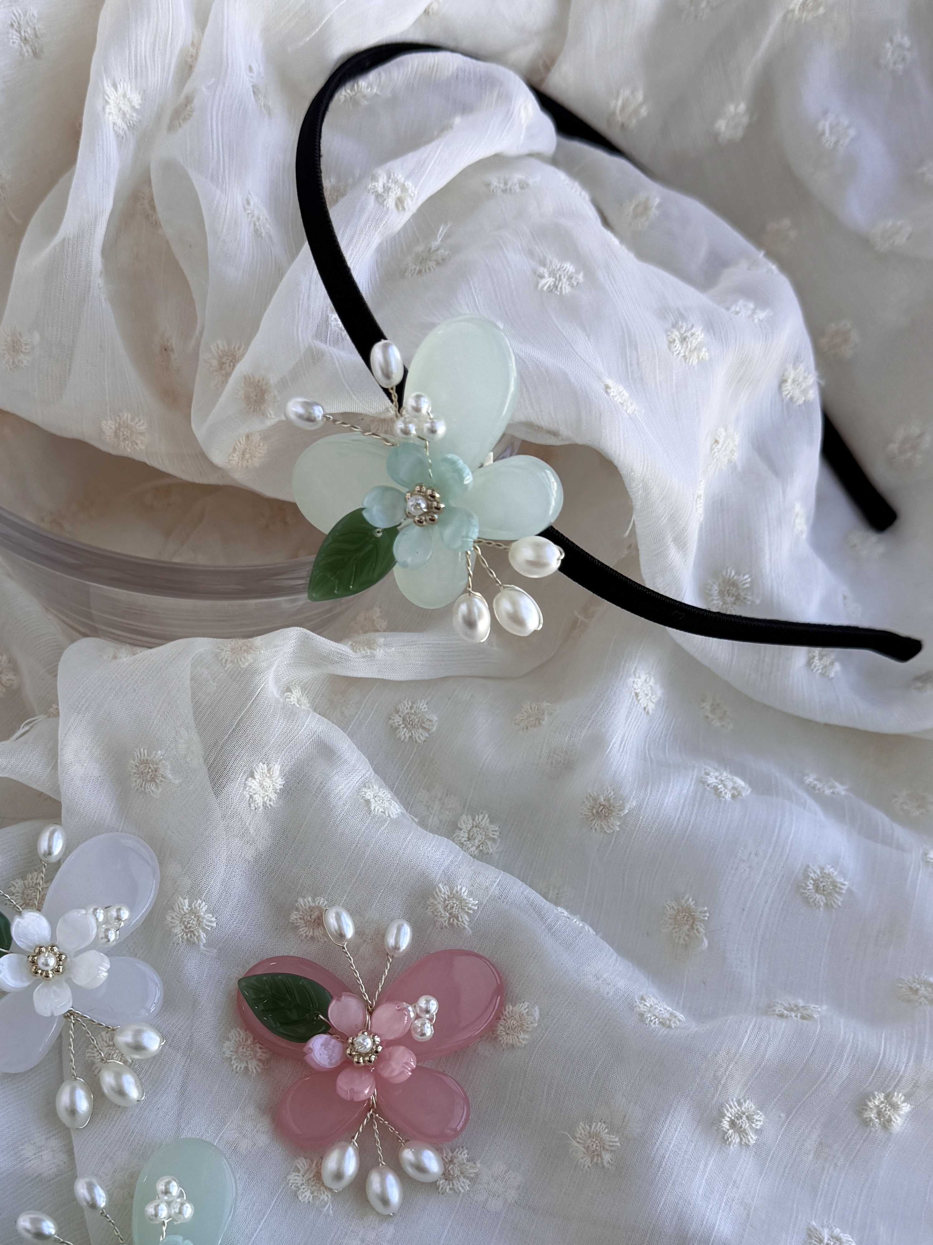 (1개) 꽃잎 나비 진주 한복 악세사리 파츠 재료 DIY 부자재 P00000054 - 상세 이미지 4