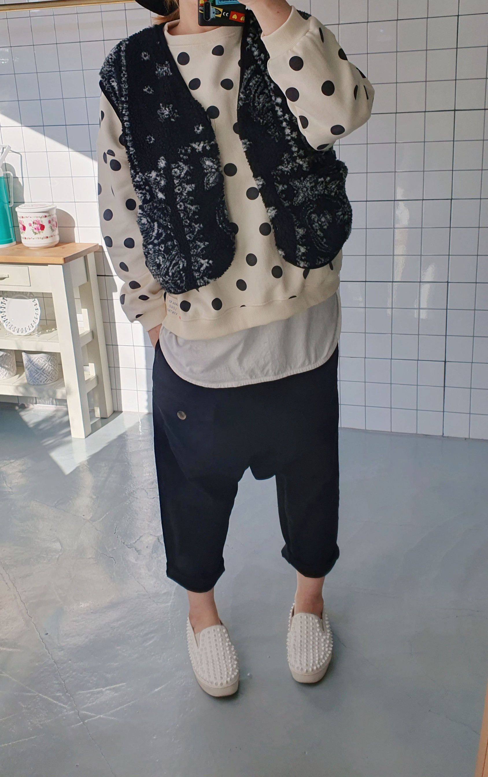 (무배) 제이엠 기모 면 스판 배기바지 - 상세 이미지 5