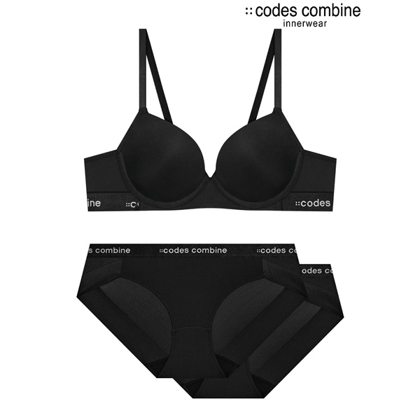 [현대백화점]코데즈컴바인이너웨어_(CEWBR162BK+BP2) 블랙 베이직 노와이어 브라팬티세트 : 더현대닷컴