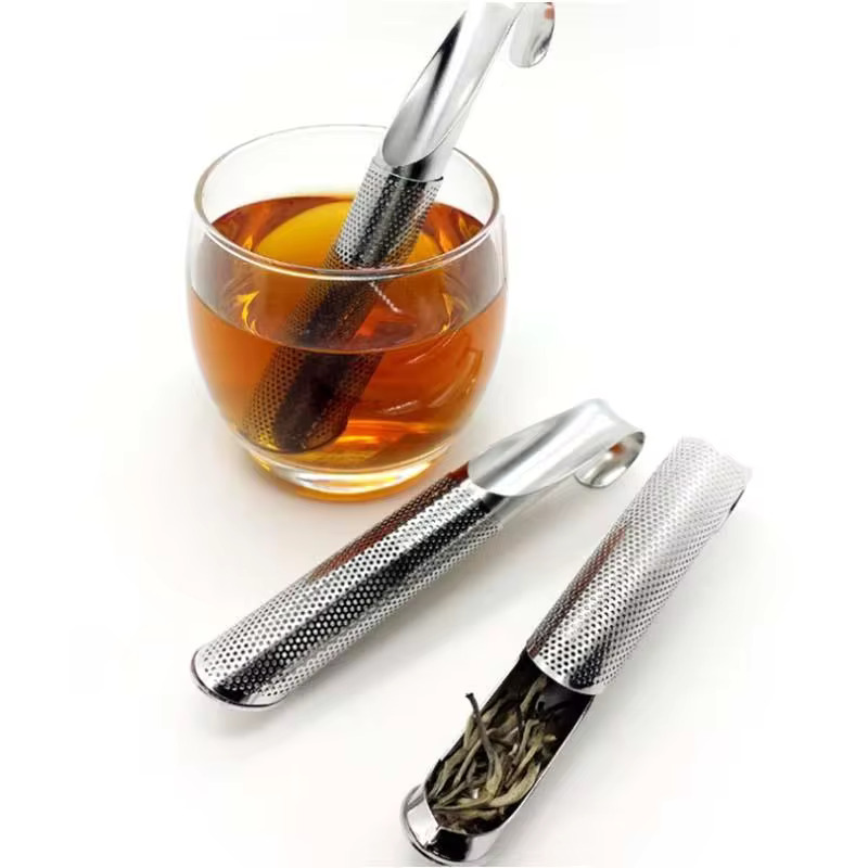 스테인리스강 차 인퓨저 파이프 디자인 머그잔용 금속 채반 Puer Tea 허브 도구 액세서리 팬시 필터 : 콰트로몰