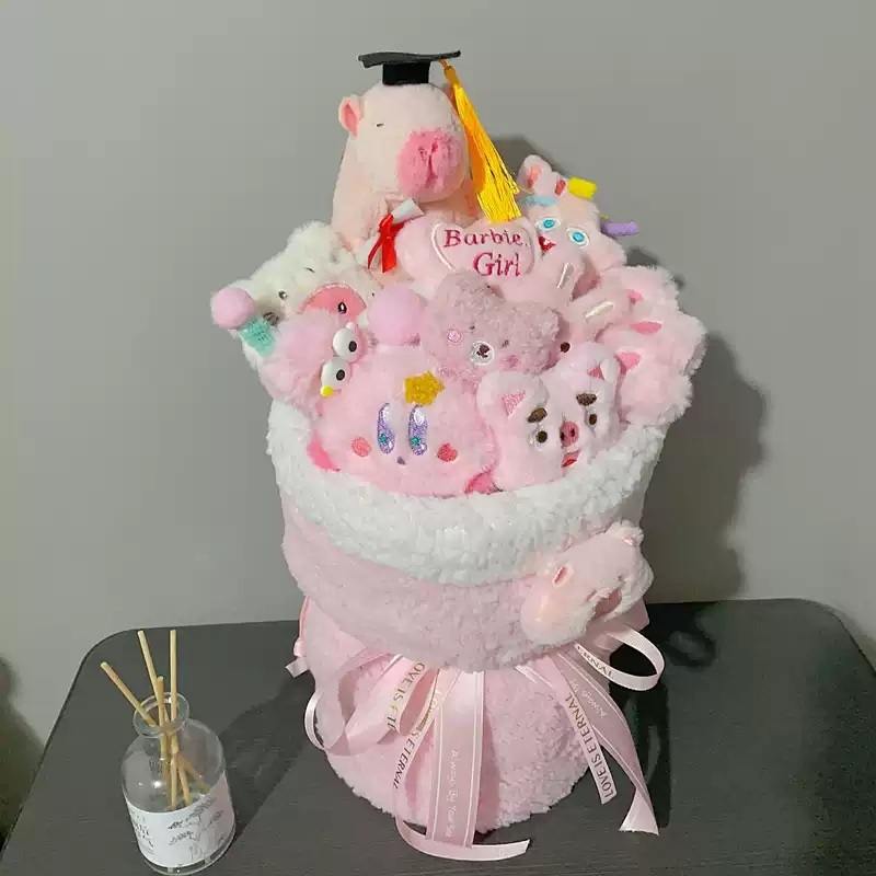 카피바라 인형꽃다발 생일 부케 학예회 발표회 캐릭터 귀여운 꽃다발 졸업 기념일 - 상세 이미지 5