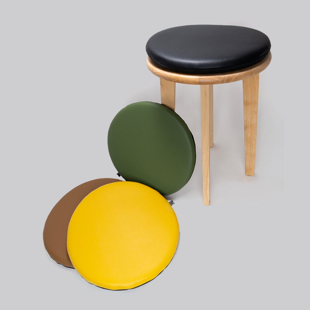 오브젝트지 가죽방석 벤치 식탁 의자 원형 방석 쿠션