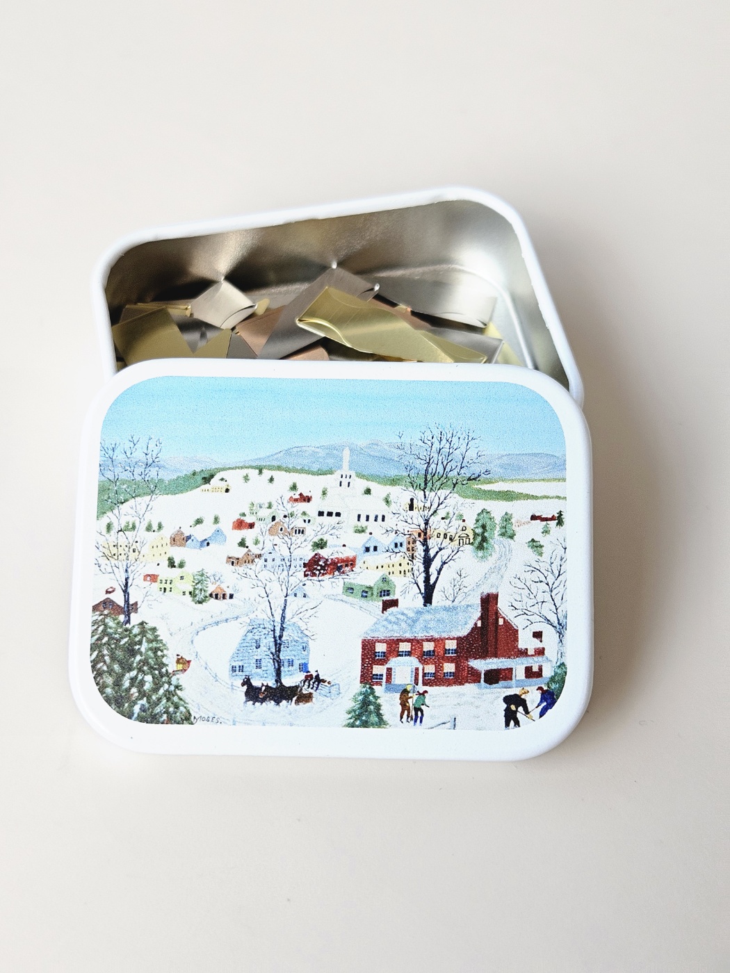 북다트 명화 프린트 사각 화이트 틴케이스 마티스 붉은물고기