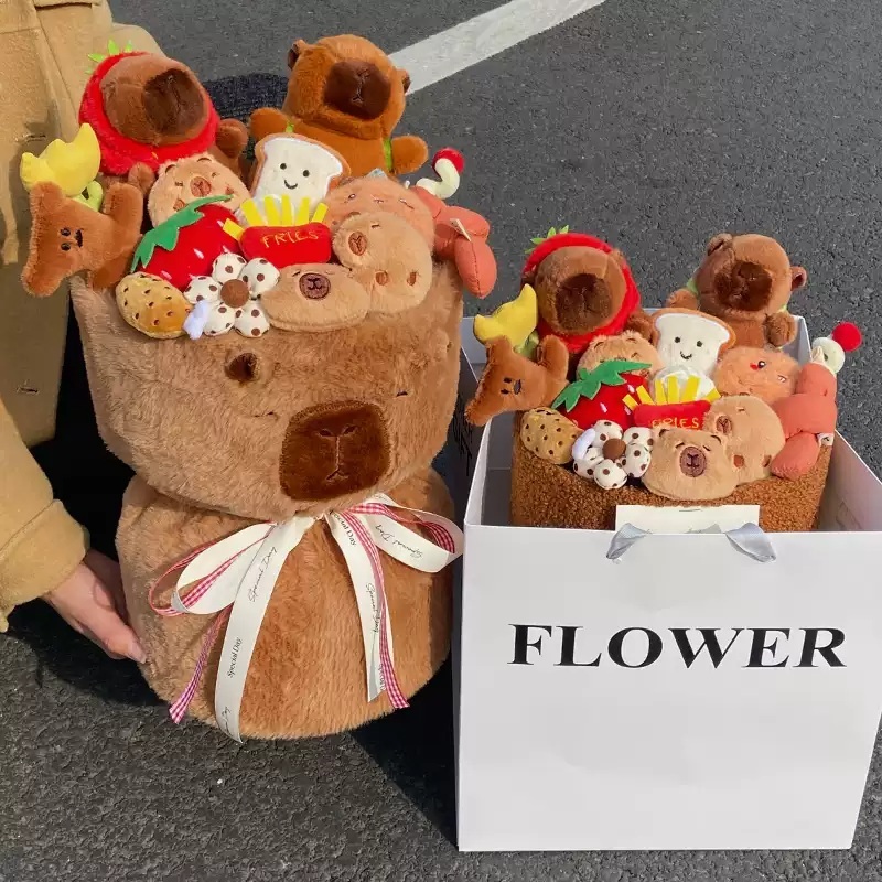 카피바라 인형꽃다발 기념일 입학식 졸업 이벤트 선물 생일 발표회 캐릭터 학예회 - 상세 이미지 2