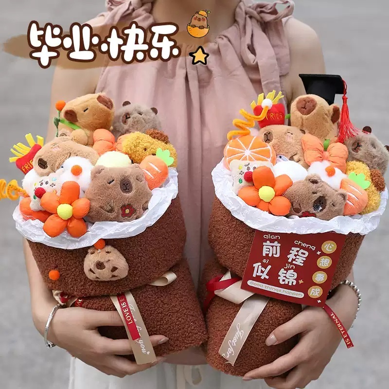 카피바라 인형꽃다발 생일 발표회 꽃다발 캐릭터 이벤트 부케 기념일 졸업식 입학식 - 상세 이미지 3