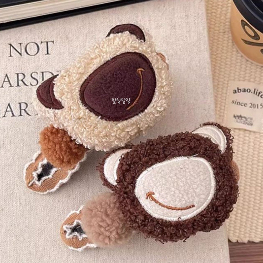 곰돌이 뽀글이집게핀 귀여운 헤어핀 올림머리 삔 - 상세 이미지 2