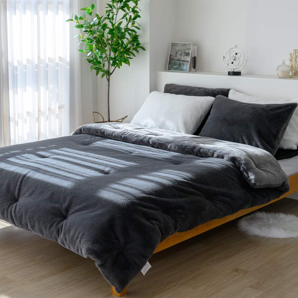 겨울 극세사이불 밍크 두꺼운 10mm 라셀 양면 차렵 SS 이불+베개 1개 세트
