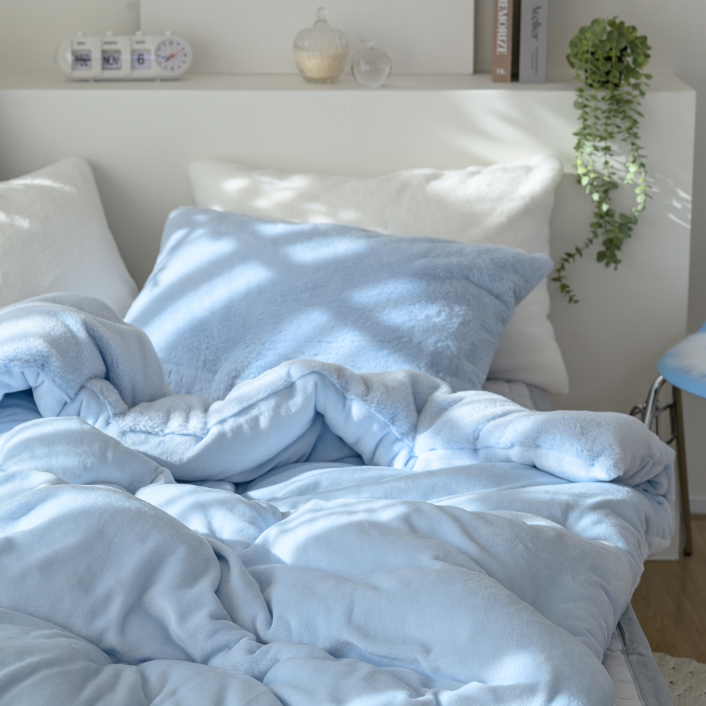 겨울 극세사이불 밍크 두꺼운 10mm 라셀 양면 차렵 퀸사이즈 Q 이불