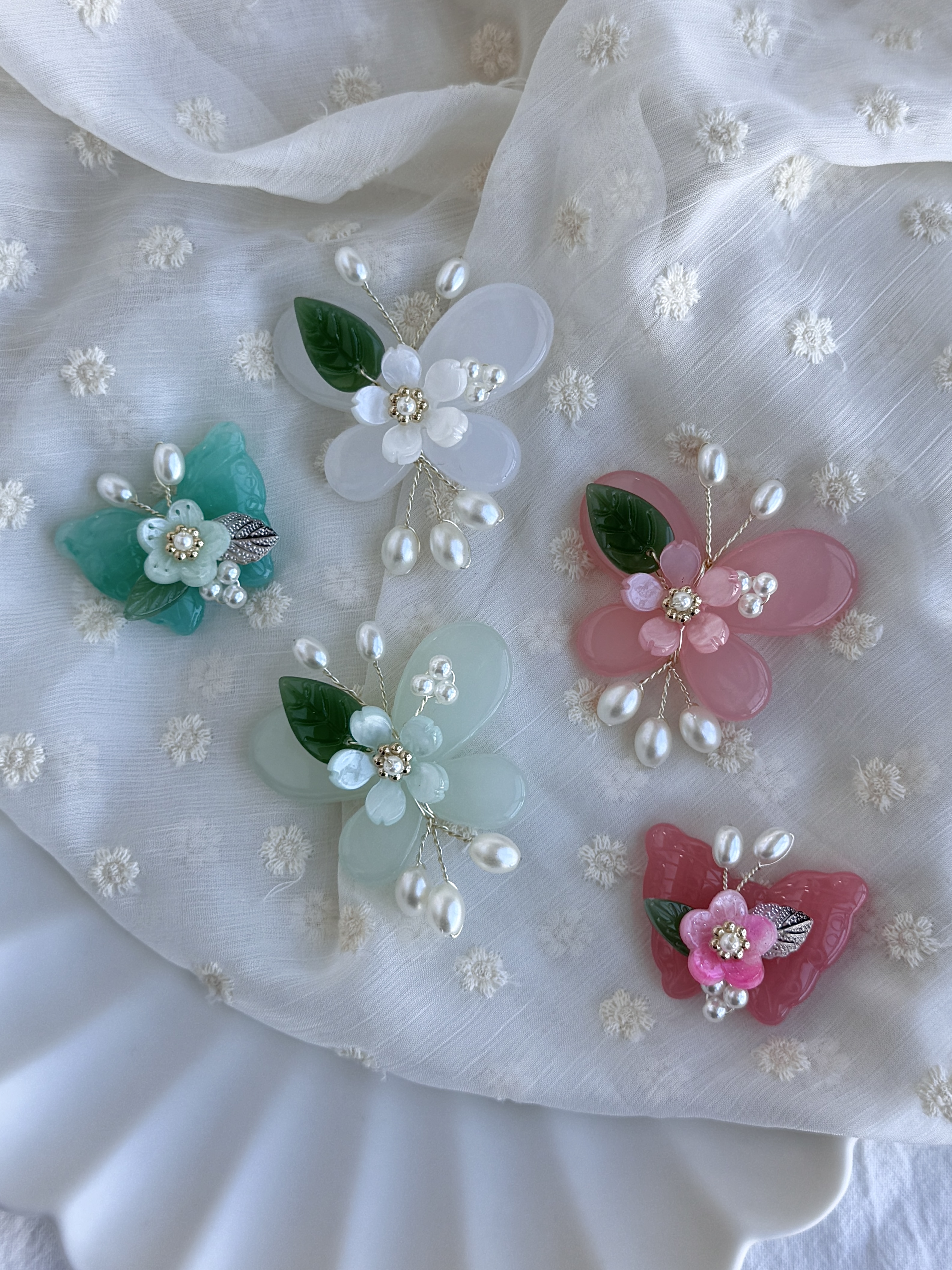 (1개) 꽃잎 나비 진주 한복 악세사리 파츠 재료 DIY 부자재 P00000054 이미지 6