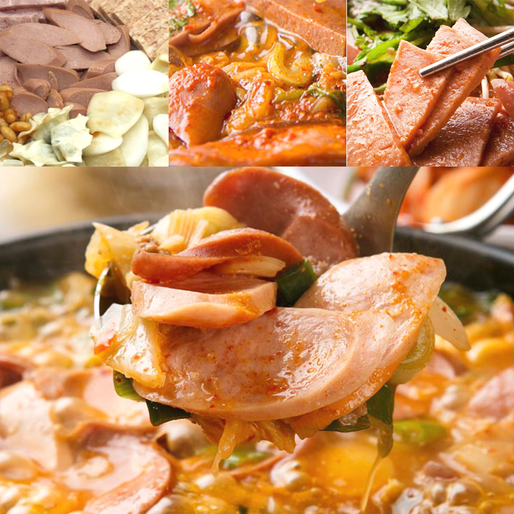 푸짐한 햄폭탄 부대찌개 진한 육수 맛있는 전통 국물요리 - 상품 이미지