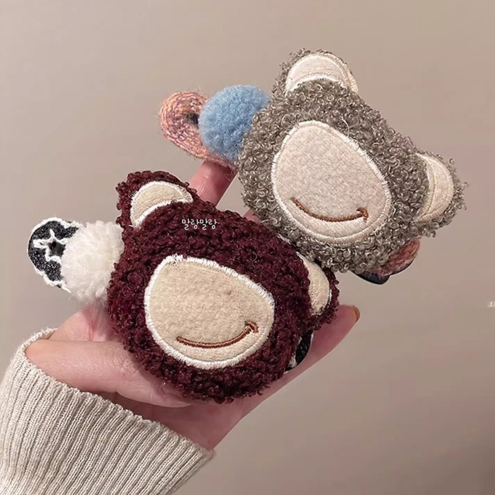 곰돌이 뽀글이집게핀 귀여운 헤어핀 올림머리 삔 - 상세 이미지 5