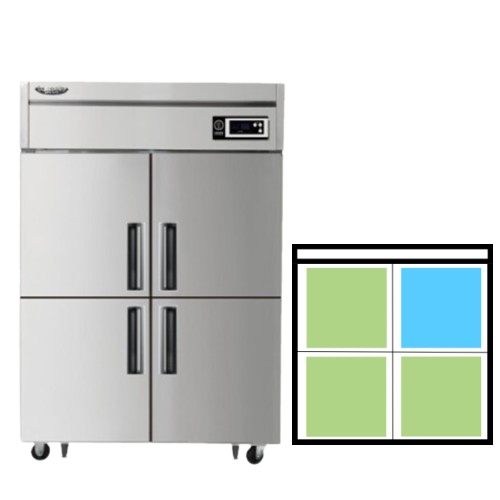 간냉식 1000L 업소용 냉장냉동고 1등급 양문형 영업용 냉장고 45박스
