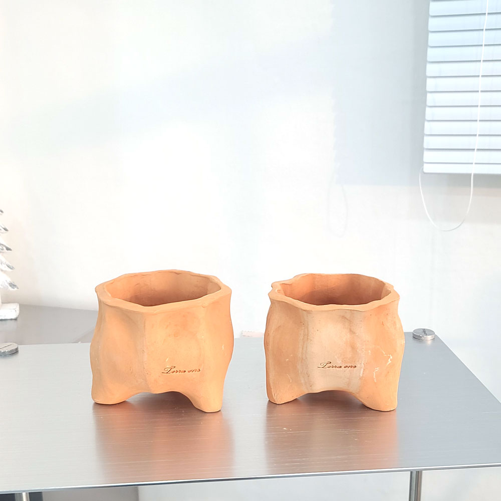 [2개 구매시+1개]  테라원 빈티지 수제 토분 어글리팟 12호 12x10cm 팔각 - 상세 이미지 5