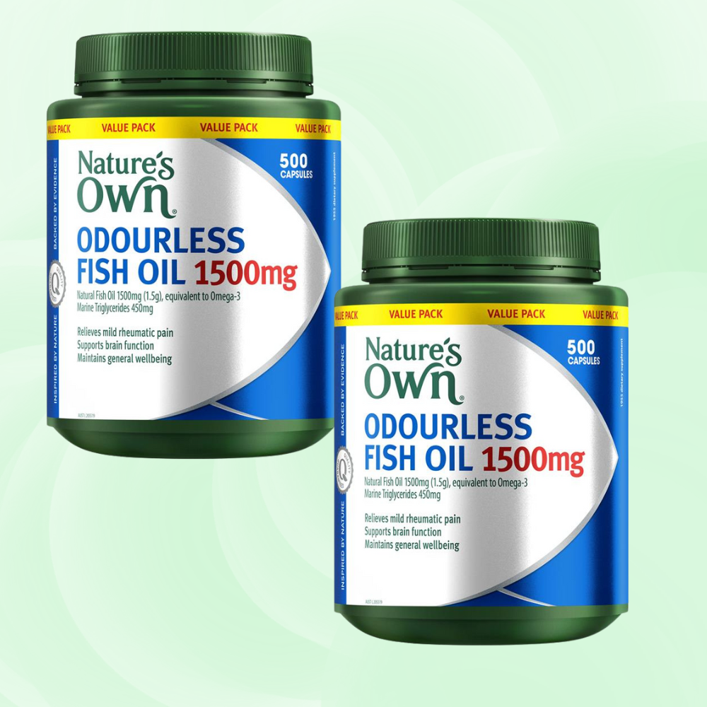 네이처스온 피쉬 오일 1500mg 오메가3 500캡슐 2팩 - 상품 이미지
