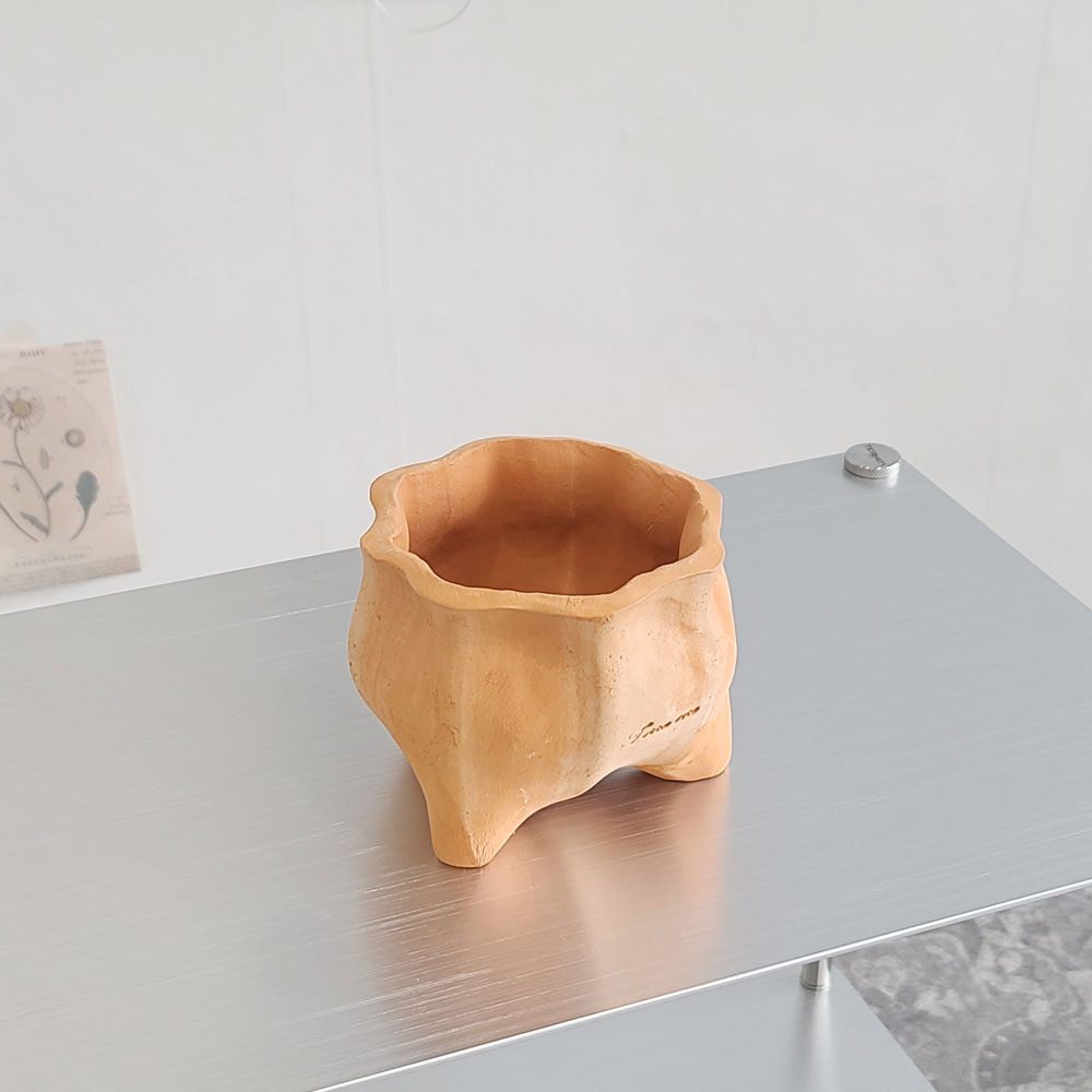 [2개 구매시+1개]  테라원 빈티지 수제 토분 어글리팟 12호 12x10cm 팔각 이미지 7