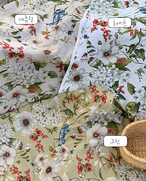 더블유패브릭 피오니 워싱처리 15수 대폭 린넨천 원단 앞치마 커튼 소품 천가게 - 상세 이미지 2