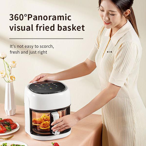 에어프라이어 가정용 다기능 스마트 전기 시각적 창 오일 프리 자동 주방 360 ° 베이킹 대류식 오븐 4.5L : 온드플