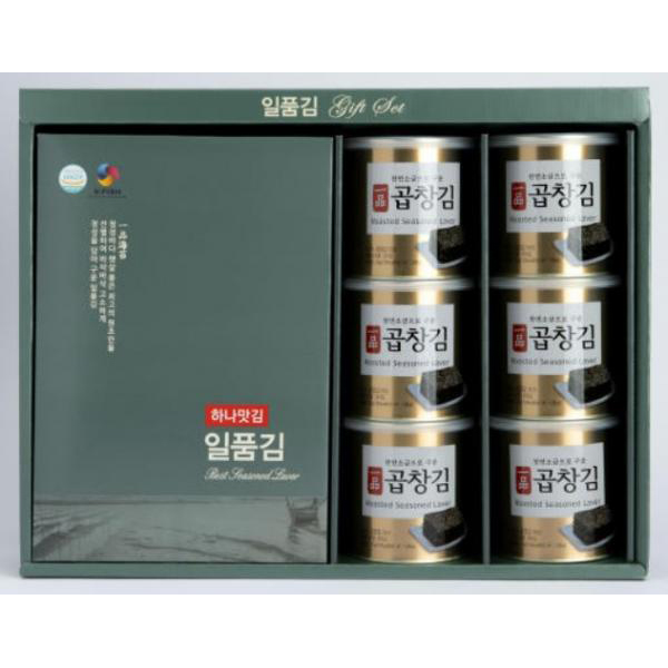 일품 조미 곱창김6캔 파래 전장김 5입 선물세트 - 메인 이미지