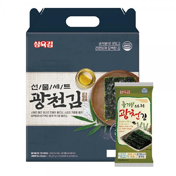 삼육김 광천김 3호 선물세트 식탁김 11g 12봉 8세트