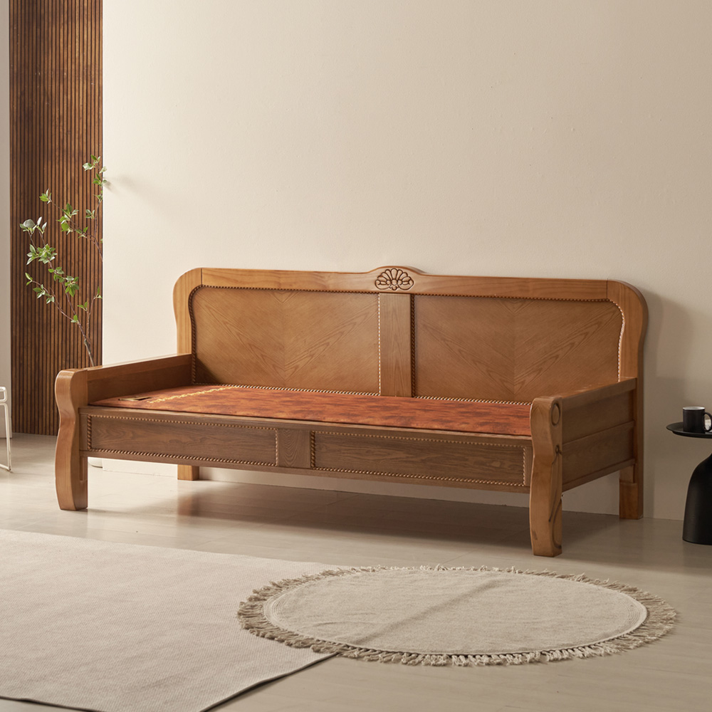 아드리아 3인용 원목 온열 황토볼 카우치 쇼파 온돌 흙소파