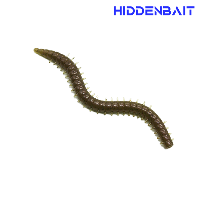 히든베이트 카리 배스웜 배스루어 프리리그웜 소프트베이트 H006 GRAY RED BLACK, 12cm - 상세 이미지 5