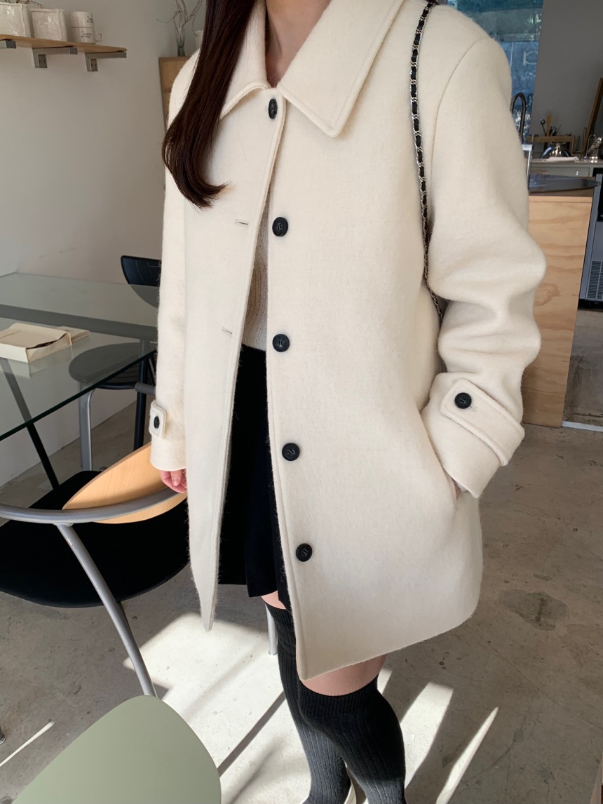 [sale/네이비 당일] 브리니 알파카 카라 하프 코트 싱글 버튼 ct (2color) 상세 이미지 12