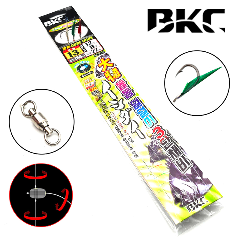 백경 BK-117-B 대물용 돌돔덜덜이 3단채비 어피바늘 돌돔털털이카드 - 상세 이미지 2