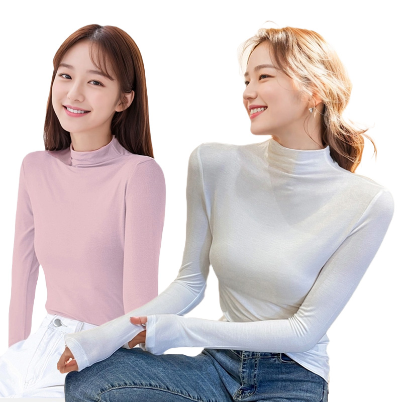 피치기모 여성 목티 스판 이너 목폴라티 - 상세 이미지 2