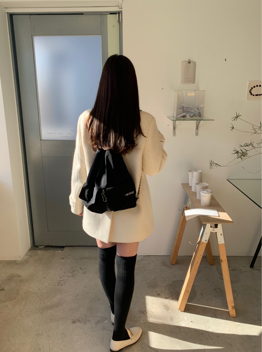 [sale/네이비 당일] 브리니 알파카 카라 하프 코트 싱글 버튼 ct (2color) 상세 이미지 7