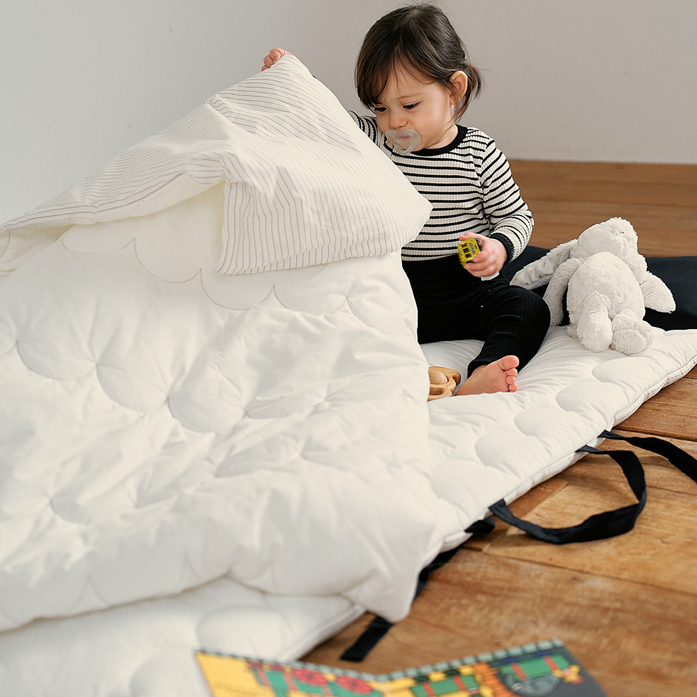 [바로발송] 올포홈 구르미 어린이집 낮잠이불 일체형 건조기 버터크림 낮잠패드+베개솜