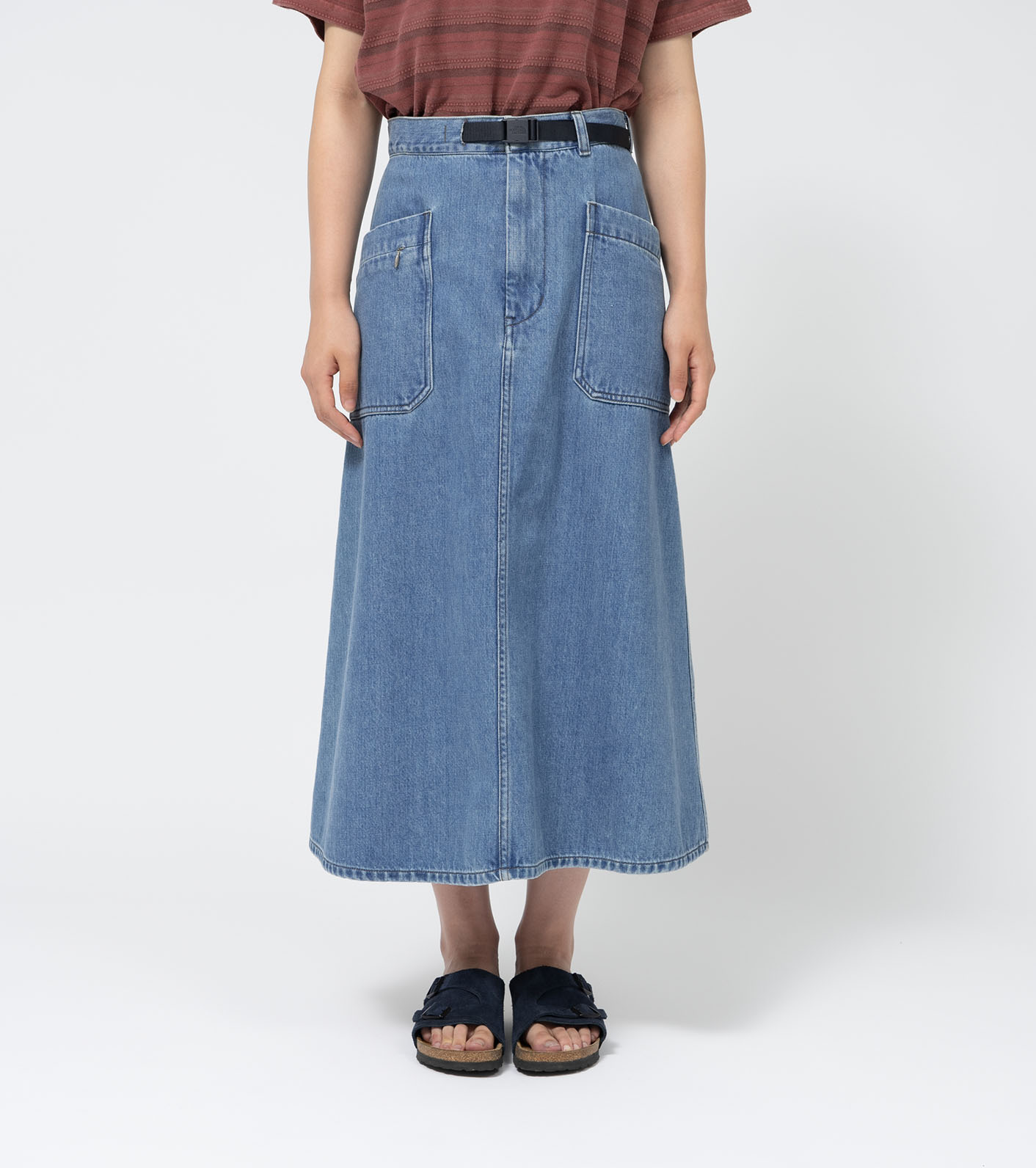 노스페이스퍼플라벨 치마 데님 필드 스커트 25SS N25SE109 여성 캐쥬얼 롱스커트 데님 인디고 - 상세 이미지 5