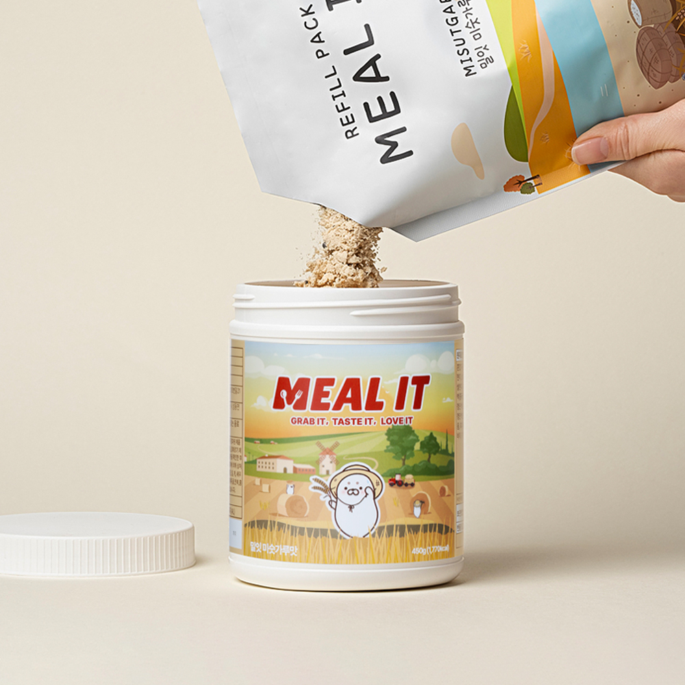 밀잇 단백질 쉐이크 7곡 곡물맛 대용량 500g 리필 (스푼 미동봉)