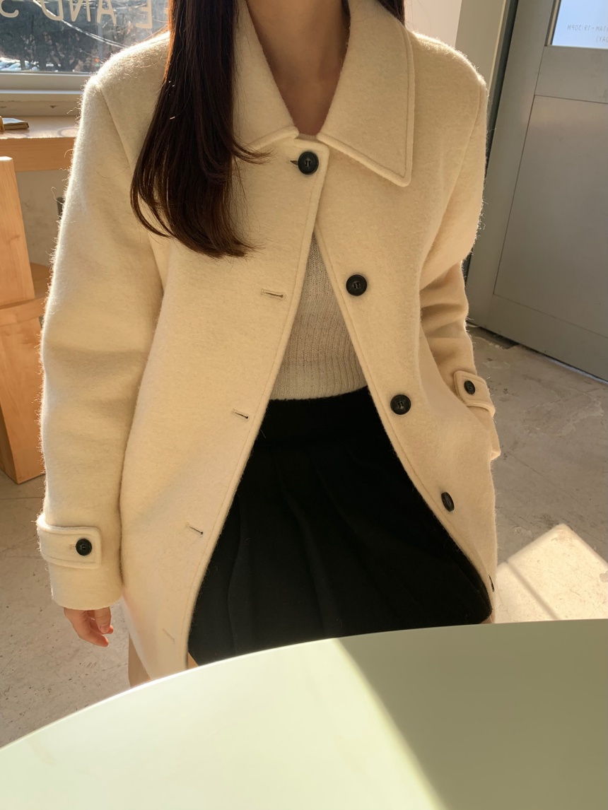 [sale/네이비 당일] 브리니 알파카 카라 하프 코트 싱글 버튼 ct (2color) 상세 이미지 25