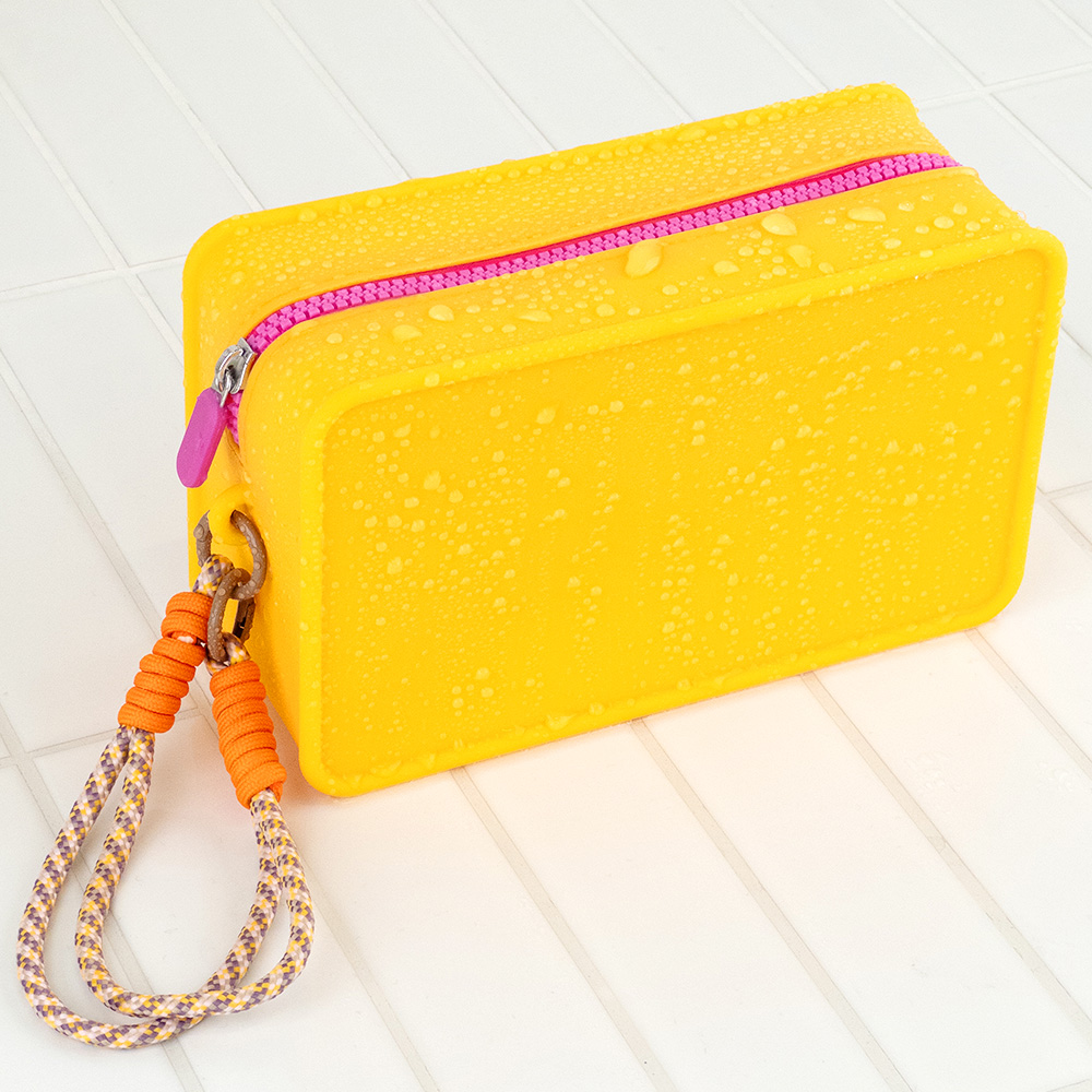 멜로팝 수영복 방수 파우치 사각 지퍼 속옷 여행용 화장품 실리콘 파우치 백 미니 이너백L